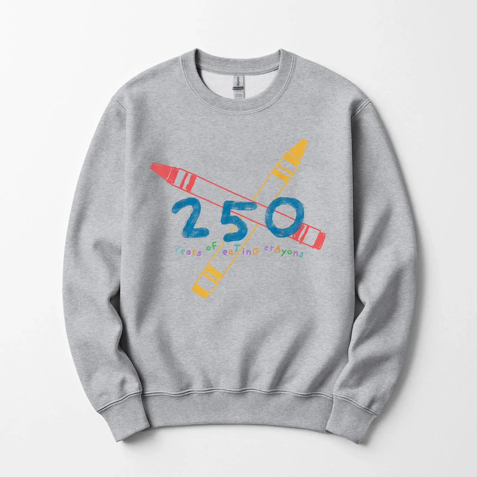 United States Marine Corps 250 Years of Eating Crayons Crewneck Sweatshirt - T-Shirt - Hoodie Funny USMC 1775–2025 Military Humor Design, Full Color, For Men, For Women, Veter