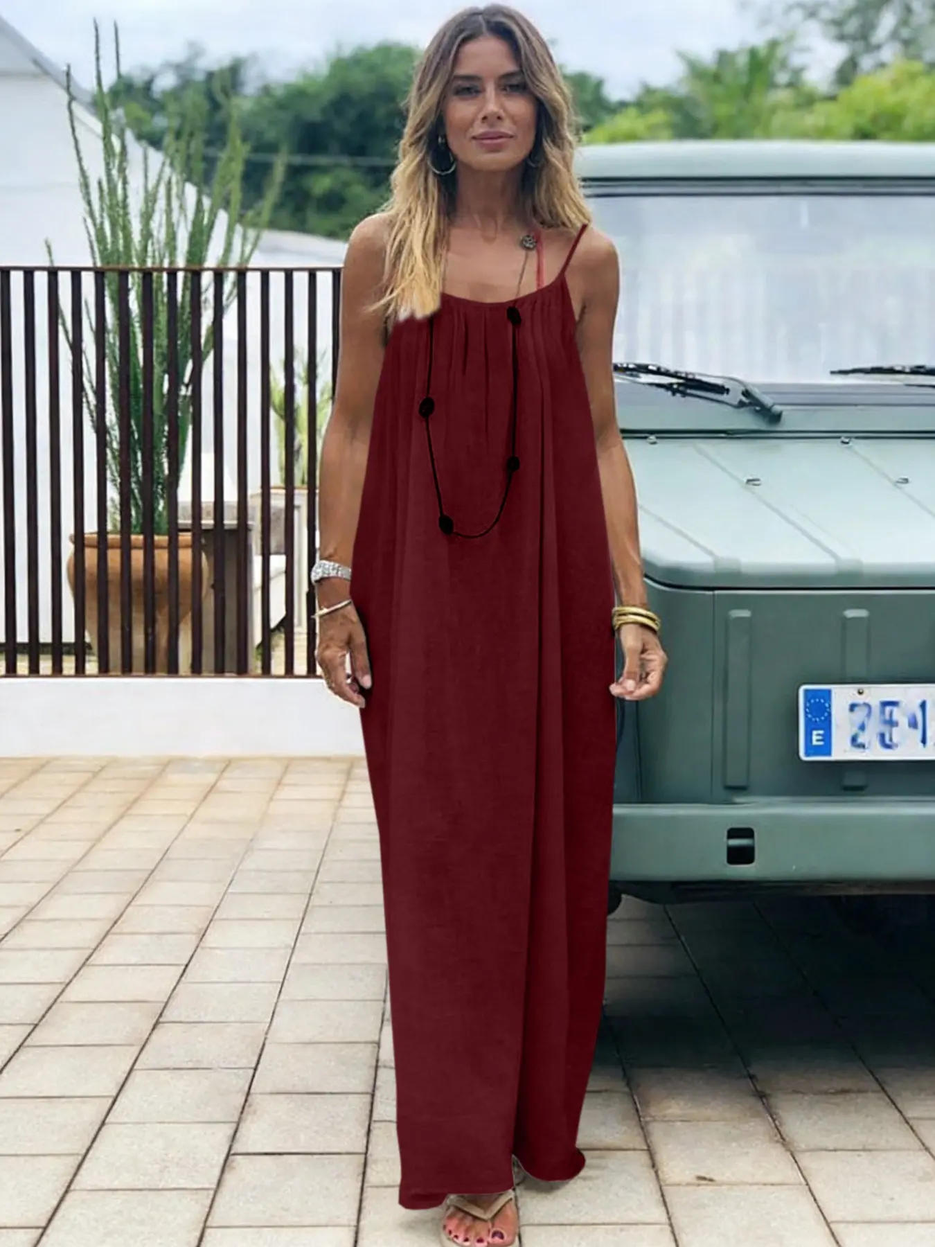 red loose fitting dress ELOUISE HI LOW DRESS IN RED – AKIRA main image 1