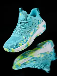 Men's Basketball Shoes with Shock Absorption, Thick Sole Sports Shoes, Trainer Shoes, Mesh Breathable, Non-Stuffy, All- Fashion Sneakers, Outdoor Sneakers