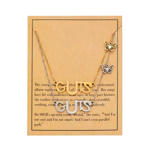 European and American Sour Guts Album Necklace Stainless Steel Vacuum Gold Non-Fading Pendant Singer Concert Gift for Fans