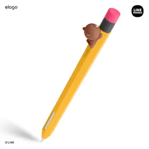 LINE FRIENDS | elago Classic Case for Apple Pencil 2 - Durable Silicone Protective Stylus Cover Accessory [3 Styles]