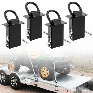 16200lbs Trailer Stake Pocket D Ring Tie Downs, Pack of 4 Stake Pocket D Rings Anchors for Flated Trucks Trailers, 1/2" Hitch Pin, for Standard 2" x 4" Stake Pockets