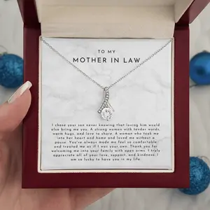 To My Mother In Law Necklace Gift,for Birthdays, Holidays, or Special Occasions, Heartfelt Jewelry With Elegant Box and Message