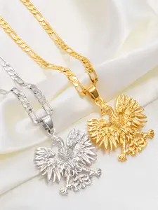 1pc Poland Symbol Eagle Pendant Necklaces for Women Men,Polska Poles Jewelry, Daily Wear Necklace