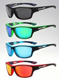 4 Pairs Unisex Outdoor Sports Sunglasses, Vintage Unique Shape, Ideal for Cycling Hiking Skiing, Men Women Fashion Eyewear