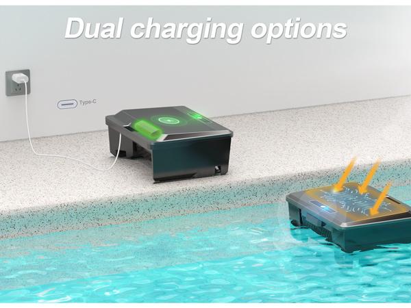Robotic Pool Vacuum Cleaner, Solar Powered Robotic Surface Cleaner with Remote Control Dual Charging Options Smart Obstacle Avoidance 12 Hours Continuous Cleaning, Ideal for Above/In-Ground Pools up to 33 FT in Length Y90, Automatic Pool Cleaner, 4L Top-L Robotic Pool Vacuum Cleaner, Solar Powered Robotic Surface Cleaner with Remote Control Dual Charging Options Smart Obstacle Avoidance 12 Hours Continuous Cleaning, Ideal for Above/In-Ground Pools up to 33 FT in Length Y90, Automatic Pool Cleaner, 4L Top-L