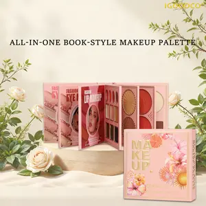 IGOODCO 55 Color New Flower Christmas New Year Gift High gloss Matte powder blusher Repair Portable Folding eye shadow Book