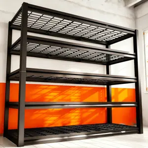 5-Shelf Storage Shelves, Heavy Duty Metal Shelving Unit |   Adjustable, Black, 24" D x 47.3" W x 71" H, Ideal for Garage, Pantry, Kitchen - Utility Shelving Rack, Utility Shelves [TikTokShopHolidayHaul]