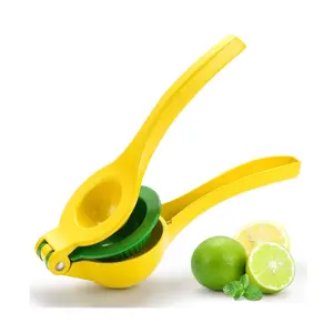 Lemon & Lime Metal Squeezer for Max Extraction - Manual Press Juice Squeezer - Kitchen Utensil & Gadget - Fruit white durable