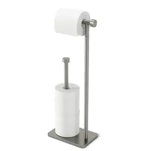 Umbra Cappa Toilet Paper Holder & Reserve, Freestanding Storage Stand for 3 Rolls, Modern Metal Finish, Bathroom Racks - Choose Your Color Minimalist Organiser