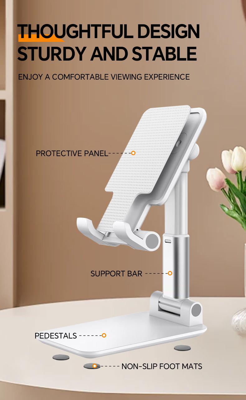 Universal Foldable Phone Stand, Adjustable Angle Desktop Cellphone Holder, Stable & Portable for All Phones