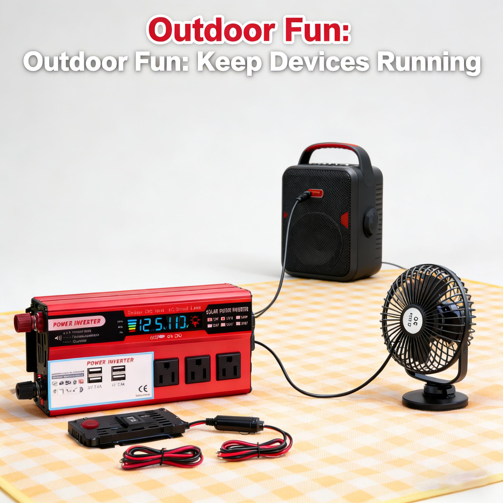 Pure Sine Wave Inverter 5000W 12V to 24V 4000W Peak Dual AC Sockets USB Hardwire Remote for Truck RV Off-Grid Solar Setup Stable DC to AC Power Converter for Vehicle Camping Solar Backup System