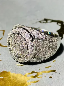 Fashion Rhinestone Decorated Engagement Ring, Cubic Zirconia Rings, Fashion Jewelry for Party, Daily Decor, Trendy All-match & Exquisite Jewelry for Birthday Gift