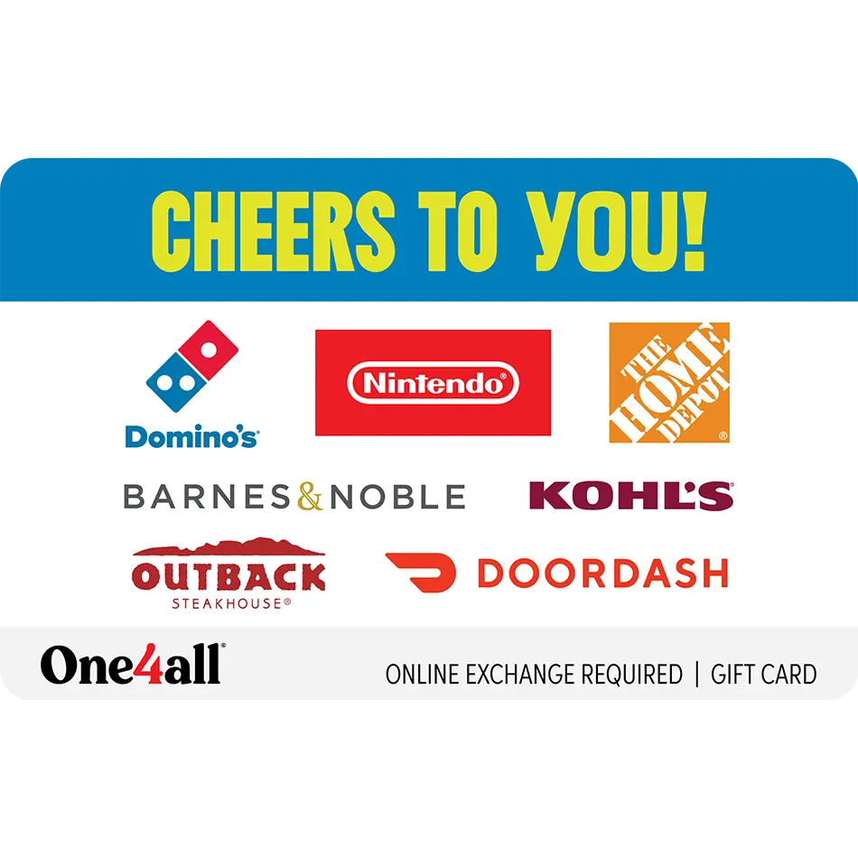One4all Cheers to You eGift Card | Celebrate, Toast & Say Thanks