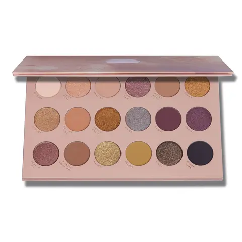 Lunar Beauty, Inc. x Laura Lee Fool Fantasy Compact Eyeshadow Palette - 18 Highly Pigmented Mica-Based Shades, Glitter Shimmer Finish, Nude Focus Cosmetic, Glitter Beauty Makeup Product Compatible with Nude & Neutral Lips