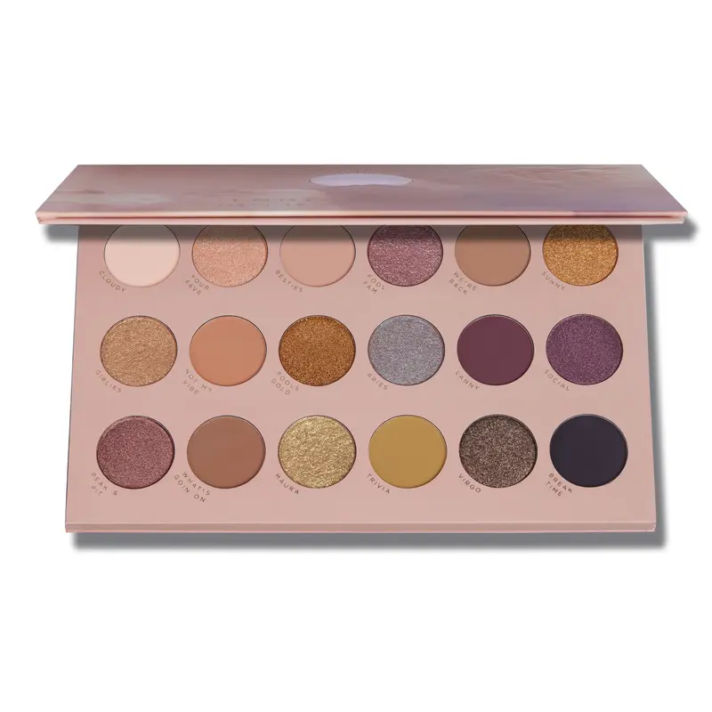 Lunar Beauty, Inc. x Laura Lee Fool Fantasy Compact Eyeshadow Palette - 18 Highly Pigmented Mica-Based Shades, 10 Reflective Shimmer Finish, Assorted Color Nude-Focus Cosmetic, All Over Glimmer Makeup Product for Nude & Neutral Lips