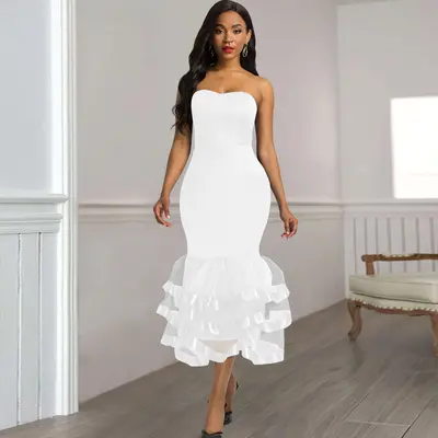 Mica Layer Strapless Mermaid Maxi Dress - TikTok Shop