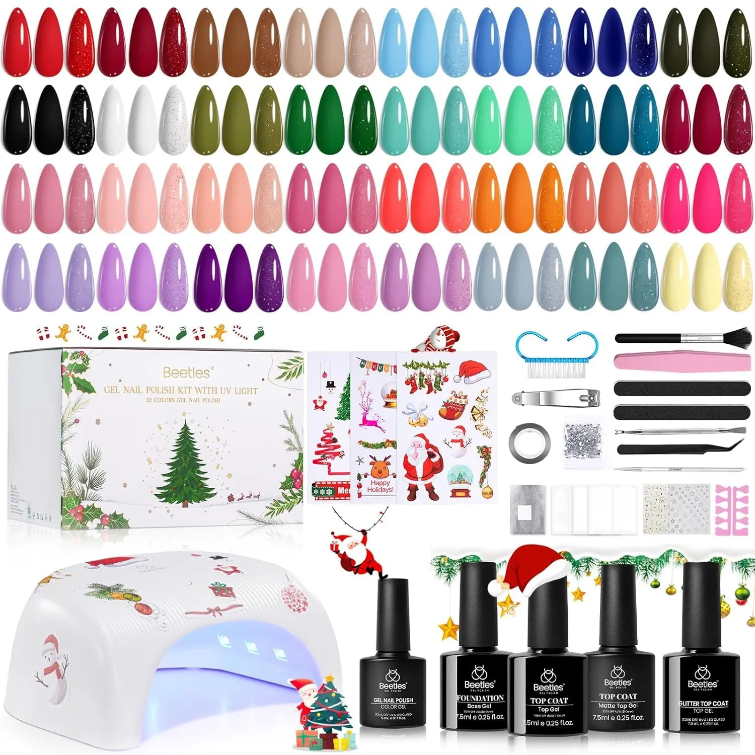 54Pcs 32Colors Christmas Gel Nail Kit