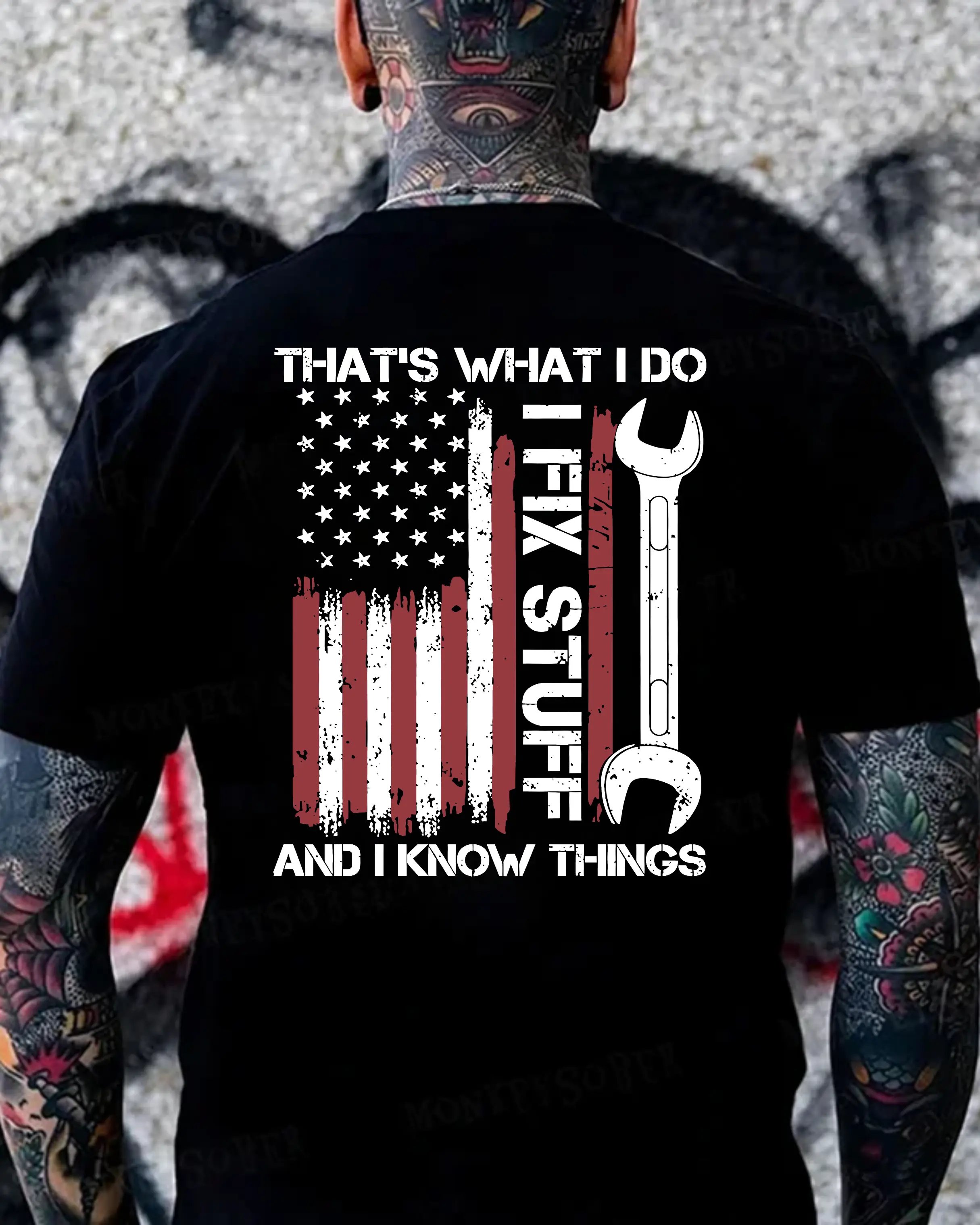 That's What I Do I Fix Stuff And I Know Things Hoodie, Mechanic Flag T Shirt