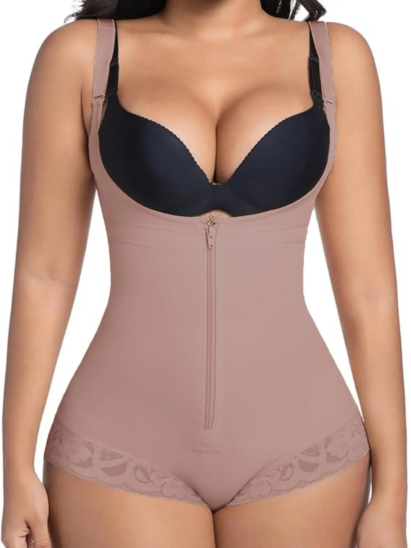 Fajas, Colombian Shapewear, Curve Hugging Compression, Women's Underwear Fit Butt Enhancing Abdomen Smoothing Sculpting Body Shaper, Zipper Close Open Bust Shapewear, Tummy Control Butt Lifting Bodysuit, Suitable for Various Occasions & Daily Leisure