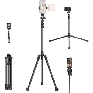Phone Tripod with Remote, 67" Tripod for Camera Reverse-Folding, Universal Tripod Stand for Pivo Auto  Holder and Light, for Video, Vlog, Selfie and Live Stream, Encore PT-30 4363