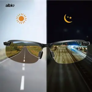 Alloio Men'S Black Metal Framed Fashion Glasses - TAC Lenses for Day & Night Driving, Stylish Daily Leisure Wear