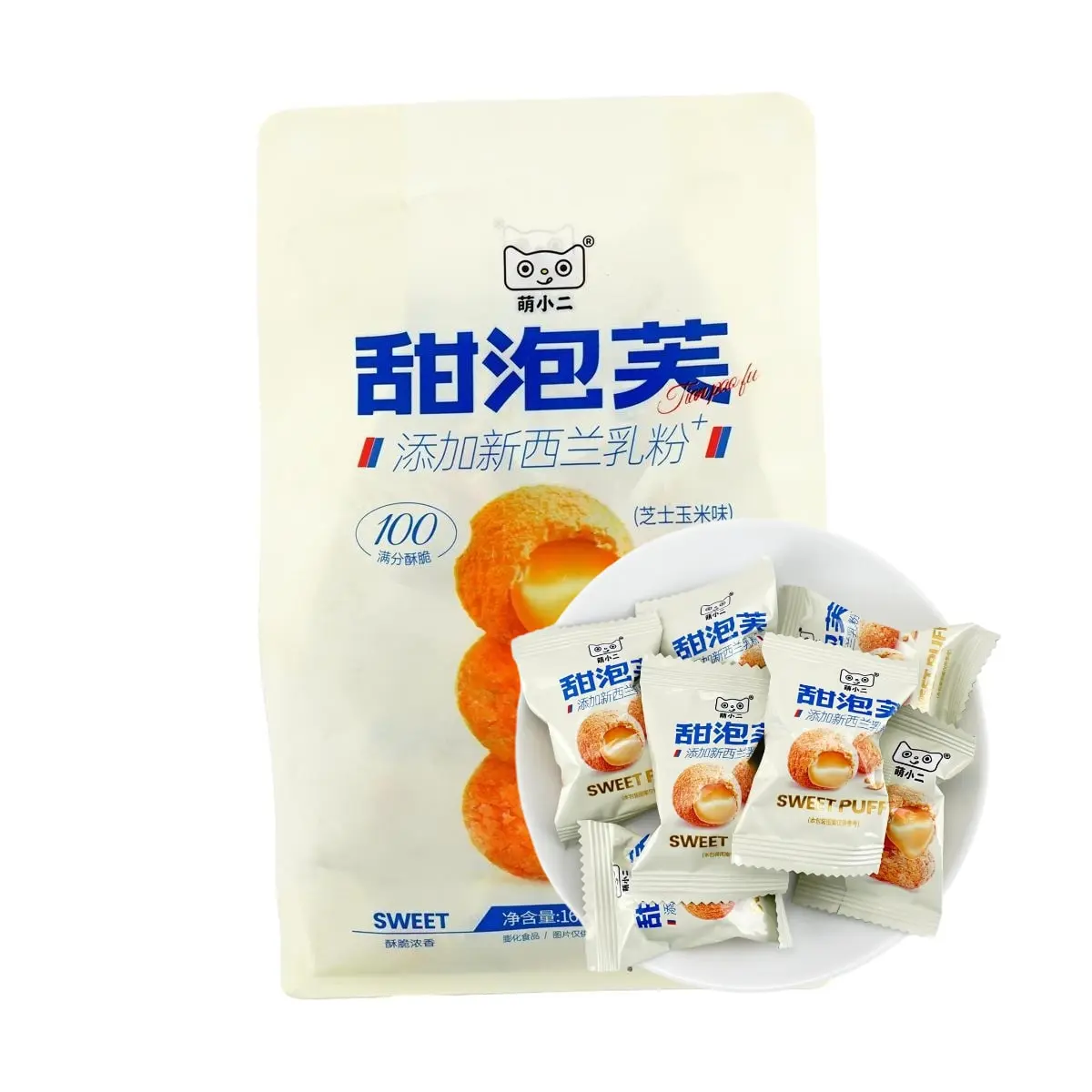 MXE Cheese Corn Cream Puffs 160g - Gooey Molten Filling, Crispy & Savory Snack