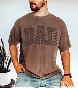 Comfort Colors Retro Checkered Dad T-Shirt, Vintage Dad Graphic Tee, Father’s Day Gift for Dad, Husband, New Dad Gift