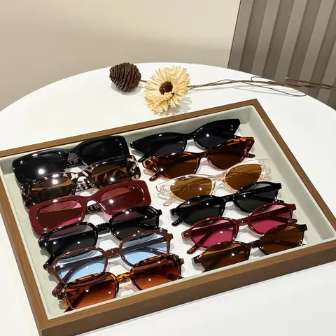 12 Pairs Multicolor Street Style Trendy Styling UV Protective Sunglasses Set, Casual UV400 Protection, PC Frame, All Seasons, Fashion Accessory for Travel & Daily Wear