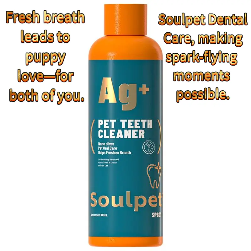 Soulpet Pet Dental Water Spray, Silver Ion, Fresh Breath for Cats & Dogs Silver Ion Pet Mouthwash Spray, Fresh Breath for Cat Dog Pet Oral Care Spray, Silver Ion Dental Water for Cats Dogs Pet Dental Water Additive for Dogs & Cats