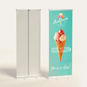Standard Retractable Banner – 33" x 81" (Fully Assembled, Custom Print, Silver Stand)
