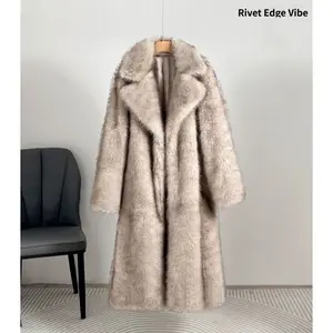 Two-tone Faux Fur Trench Coat - Elegant Fashion Design, Modern Look and Faux Fur Material, Suitable for Various Outfits