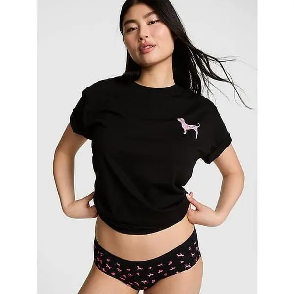 Victoria's Secret Women's PINK Short Sleeve Oversized Logo T-Shirt, (XS-XXL)