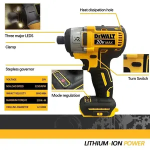 DCF887 DEWALT Brushless Cordless Impact Driver, 20V MAX XR 1/4" High Torque 3250 RPM Power Tool with LED Light, Compact Heavy Duty Drill for Home & Professional Use