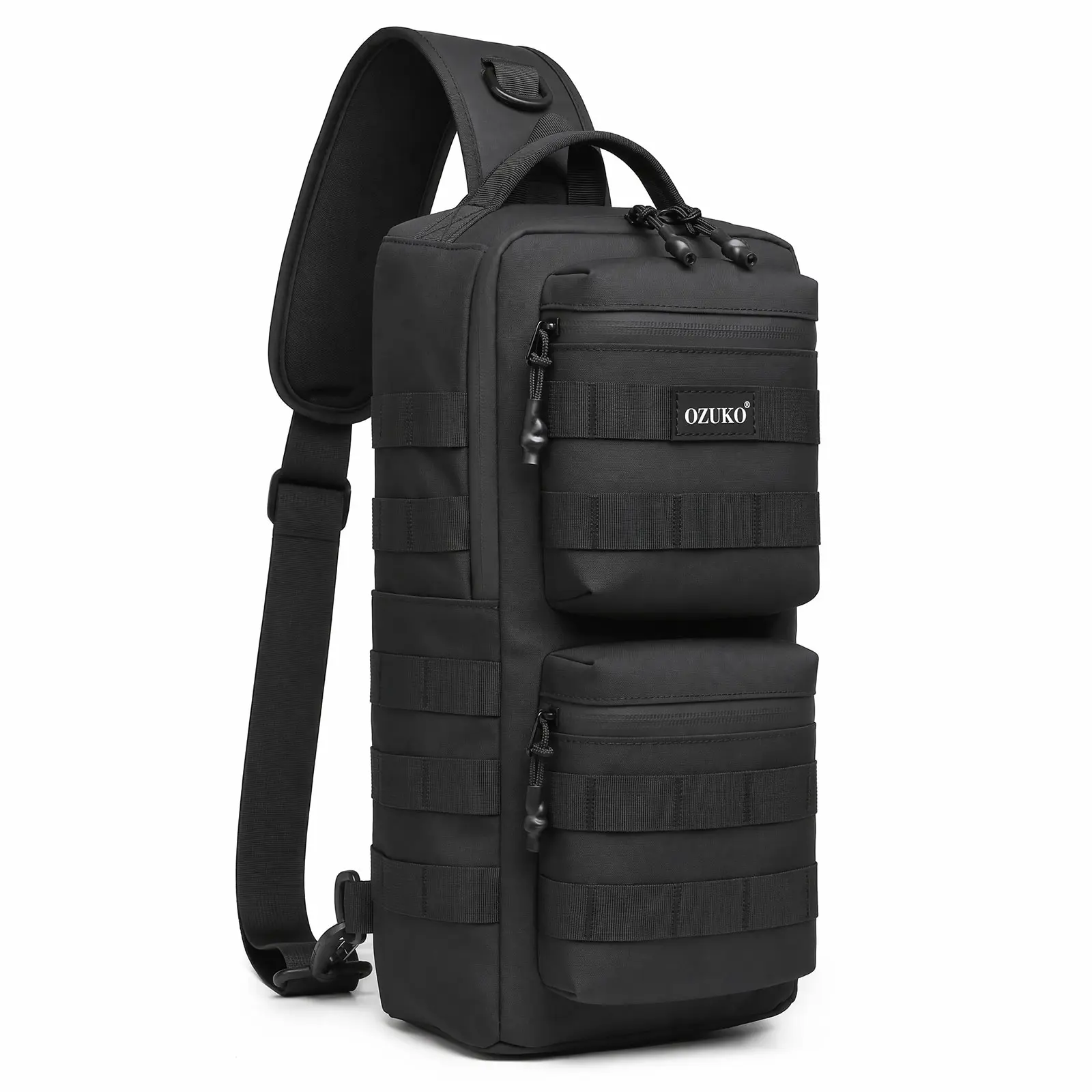 OZUKO Crossbody Sling Backpack, Tactical Casual Shoulder Bag | Compact Daypack for Travel Hiking Outdoor EDC Daily Commute large capacity multi-pocket chest bag lightweight sport