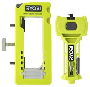 Ryobi A99HT3 Door Hinge Installation Kit/Mortiser Template Bundled with Ryobi A99LM2 Door Latch for Accurate Chiseling and Scoring (1)