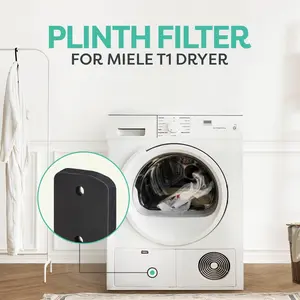 Miele T1 Series Heat Pump Dryer Base Filter Replacement, Foam Filter Accessories, No Hair Residue, Fits Entire Miele T1 Range