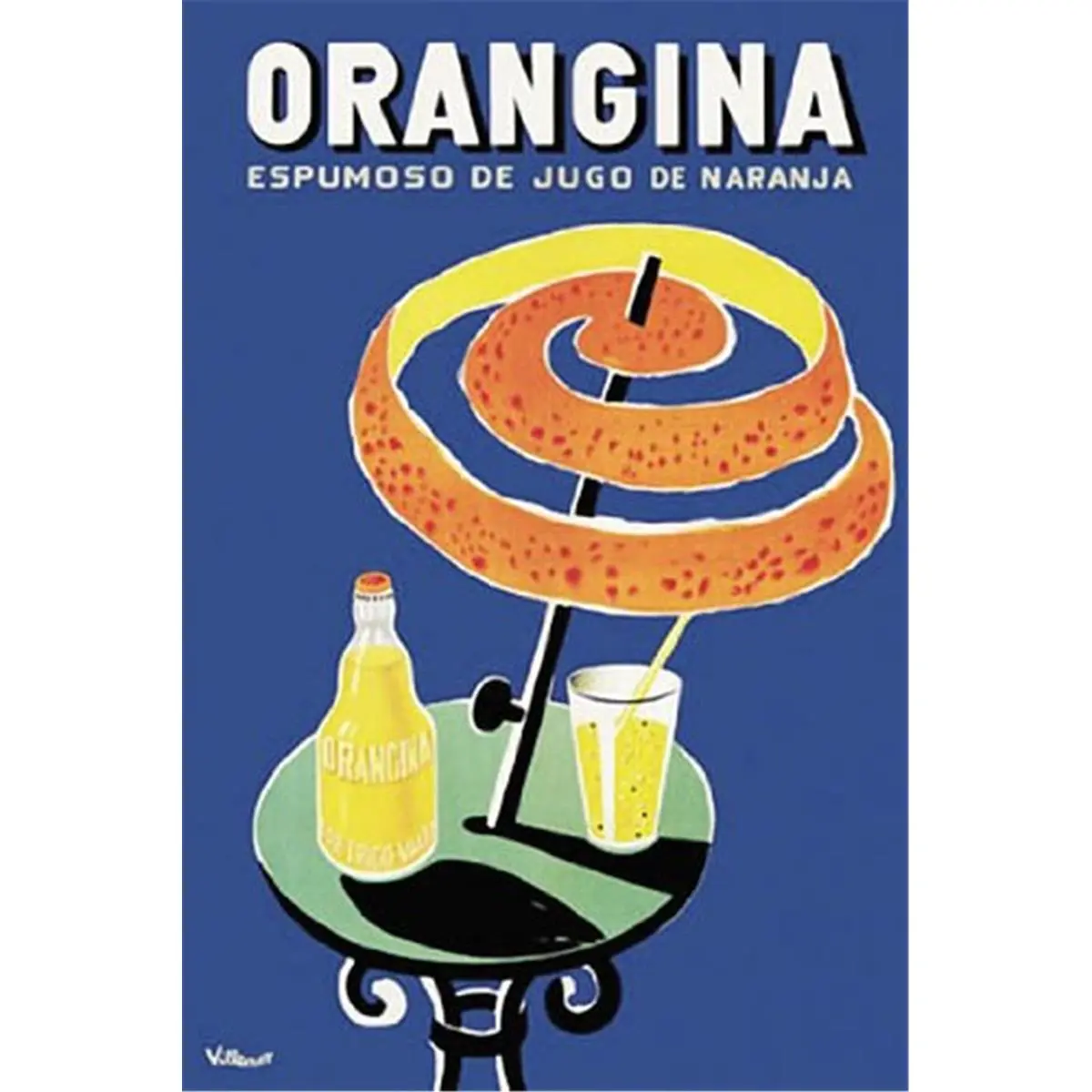 212 MAIN Orangina Logo 8x10 in. Vintage Ad Poster Print, Printed Art Decoration for Room Decorations