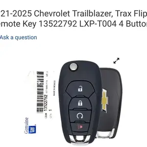 2021-2025 Chevrolet Trailblazer, Trax Flip Remote Key 13522792 LXP-T004 4 Button