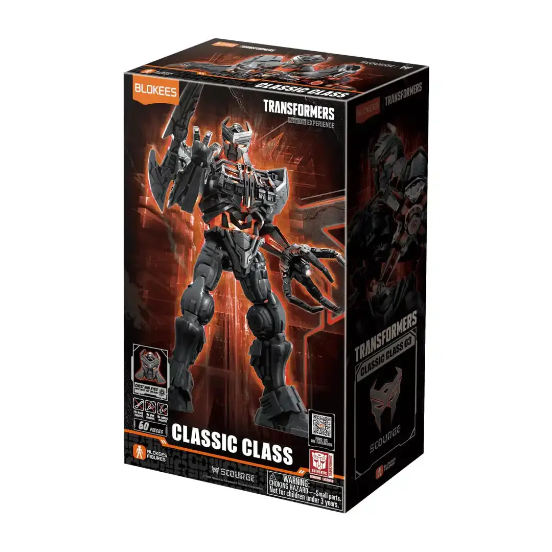 Blokees Transformers Classic Class 03 Scourge Building Block Model Kit, 4.3in DIY Building Model, Collectible Construction Set with Character Accessories for Hobby Enthusiasts