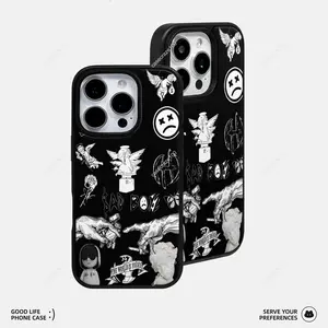 Sad Boy Electroplated TPU iPhone Case - Edgy Aesthetic Design iPhone17promax 16pro 15 14 13