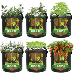 Grow Bags 10 Gal Multi-Purpose Nonwoven Fabric Pots with Durable Handles Heavy Duty Breathable Garden Pots for Plants Vegetables Planters