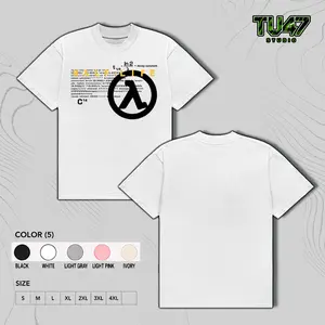 Half Life 1998 Game Sweater, Tshirt, 2 sided Printed Unisex Sweater game merch Cotton Streetwear Top Black Clothes Crewneck Apparel
