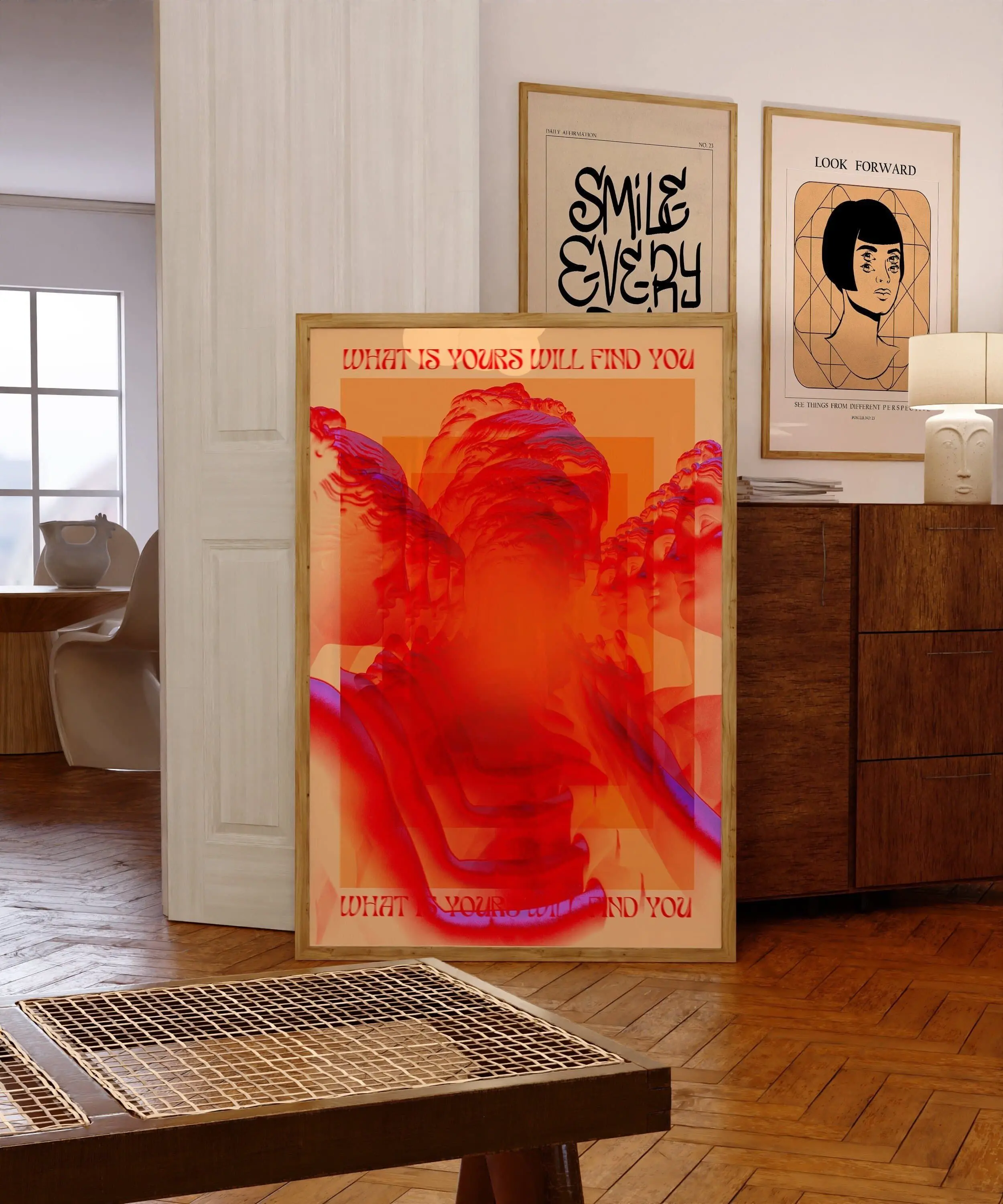[SALE UP TO 50]Affirmation Poster, 70s Poster, Red Wall Art, Trendy Wall Art, Hippie Print, Vintage Poster, Psychedelic Room Decor, Retro Print, Eye Poster