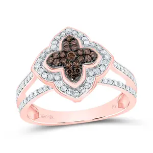 1/2Ctw-Dia P1 Gift Cognac Natural Clover Ring (3.08 grams)