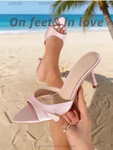 Women's Elegant Minimalist Satin Sandals, Trendy Pointed Toe High Heel Sandals, Chic All-match Shoes for Party & Daily Wear, High Heeled Sandals, Elegant Classy Sandals