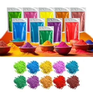 Natural and Non Toxic Organic Dry Color Powder - Multicolor | 10 x 100gms Each Gulal Color Powder for Color Wars, Easter Parties, Fun Runs, Gender Reveal, Holi Festival, Photography, Rangoli