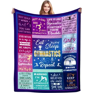 Gymnastics Gifts Blanket Gymnastics Gifts for Girls Throw Blanket Ultra Soft Cozy Lightweight Blankets Gymnastics Lovers Christmas Birthday Gifts 60"x50"
