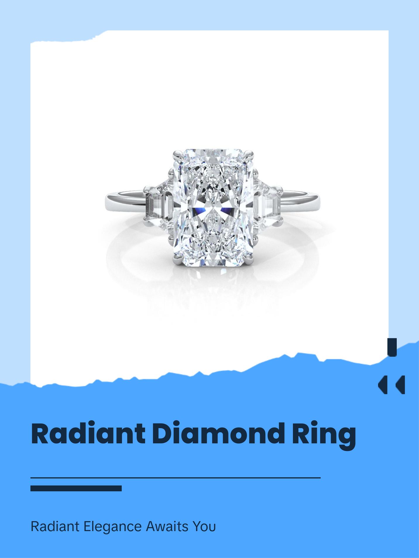 3 Stone Radiant Lab Grown Diamond IGI Certified Engagement Ring 18k White Gold 5.04 Ctw. - Perfect for Your Special Occasion