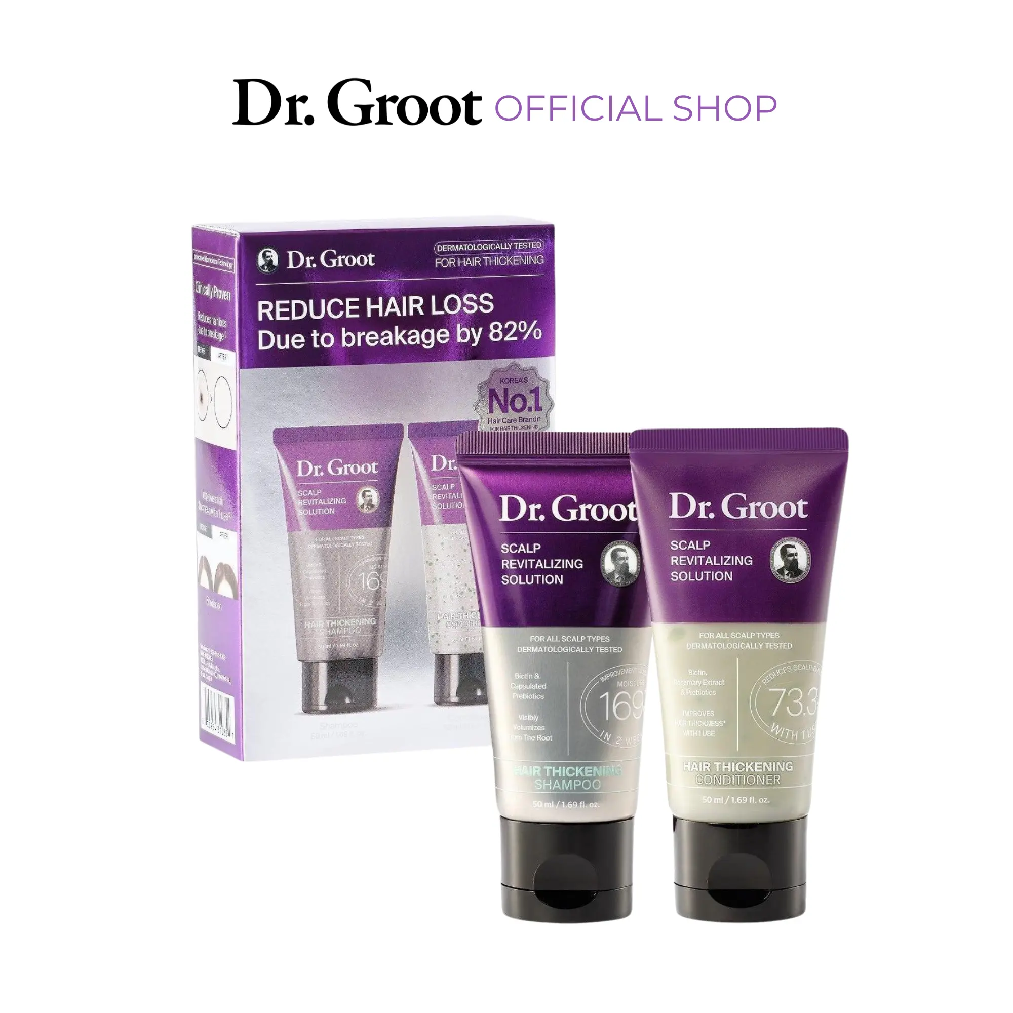 Dr. Groot Scalp Revitalizing Thickening Essentials Mini Kit Conditioner Haircare Shampoo